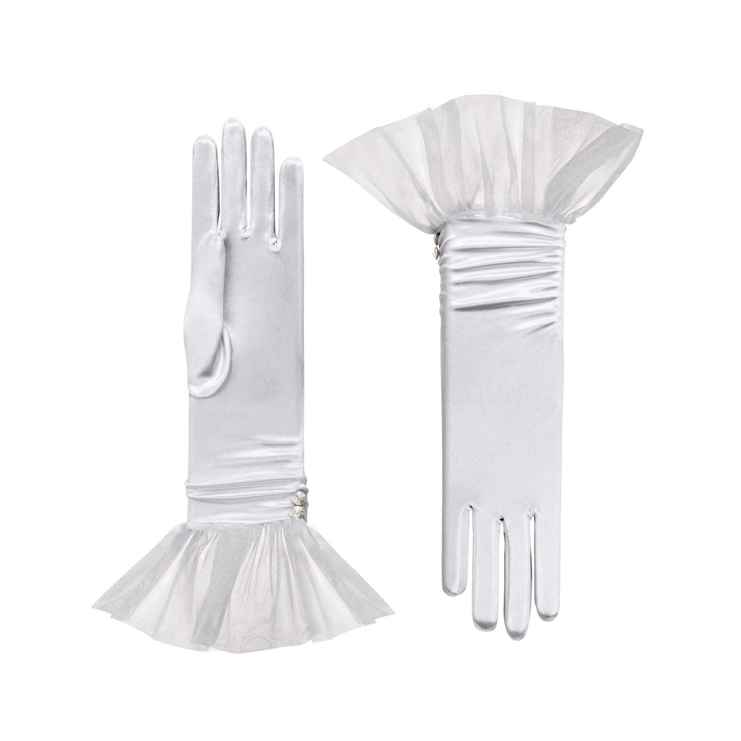 Melody | Satin Glove with Ballerina Tulle Cuff